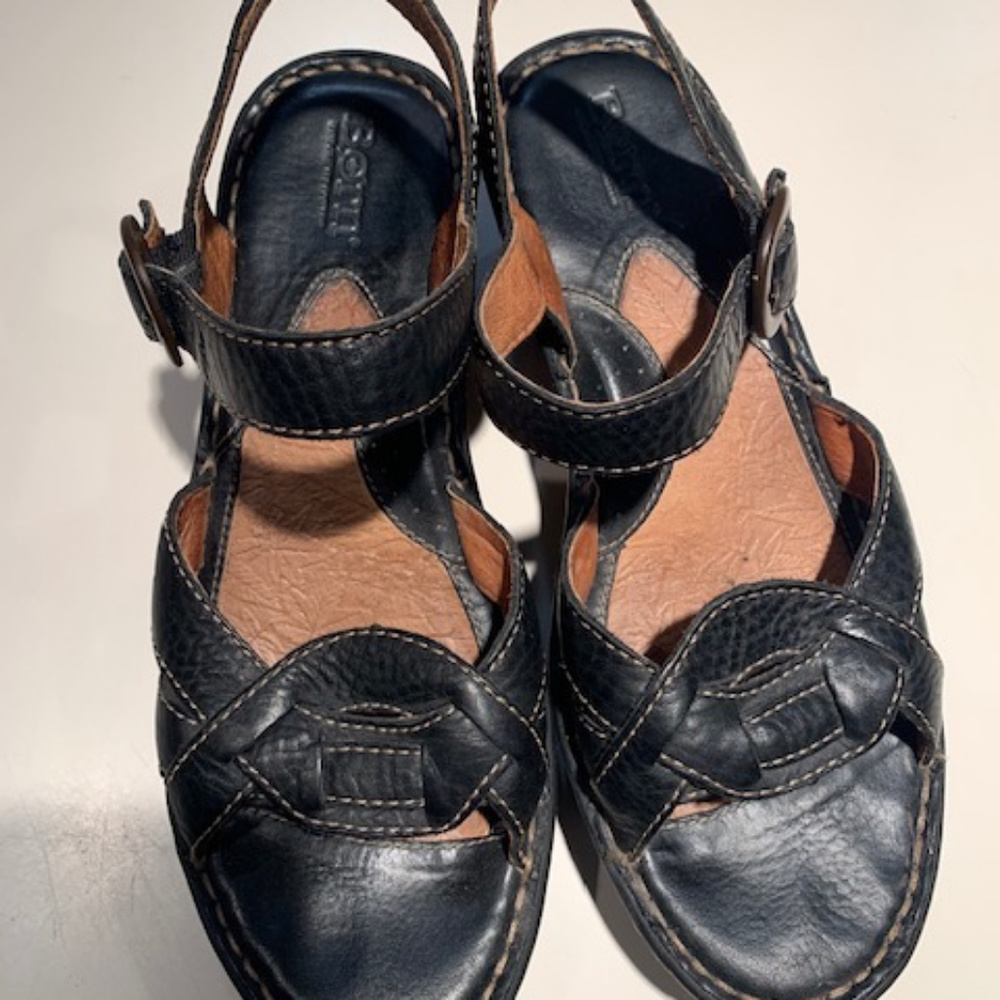 Born size 8 black sandals